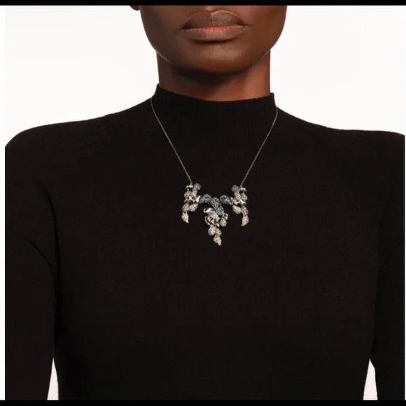 ALEXIS BITTAR • Blue Crystal Ombré Paisley Articulated Paisley Mosaic Necklace
